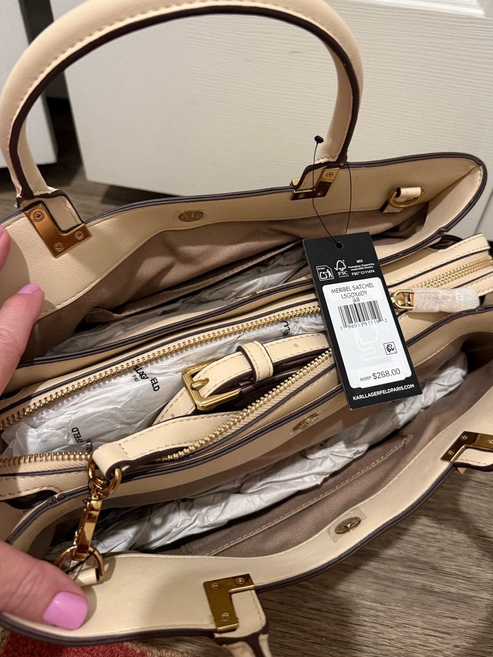 Karl Lagerfeld Paris Meribel Satchel NWT - Picture 5 of 9